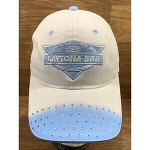 Nascar Daytona 500 Hat 54th Annual 2012  White/Lite Blue W/ Rhinestones